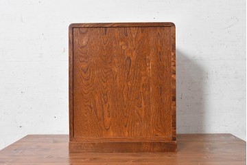 中古　美品　職人手作り品　欅(ケヤキ)材　個性的な木目の表情が面白い4段の小引き出し　(R-091706)