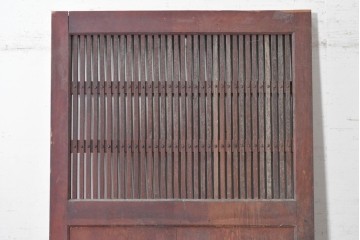 和製アンティーク建具　明治期から大正期　総欅材　格子入りの背の高い蔵戸1枚　(R-091712)