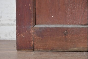 和製アンティーク建具　明治期から大正期　総欅材　格子入りの背の高い蔵戸1枚　(R-091712)
