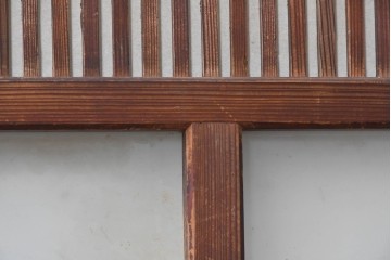和製アンティーク建具　明治期から大正期　細かな縦格子と中央にガラスを備えた格子戸3枚セット　(R-091714)