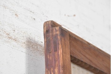 和製アンティーク建具　明治期から大正期　細かな縦格子と中央にガラスを備えた格子戸1枚　(R-091715)