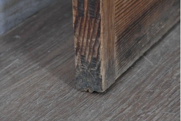 和製アンティーク建具　明治期から大正期　細かな縦格子と中央にガラスを備えた格子戸1枚　(R-091715)