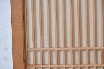 ヴィンテージ建具　昭和後期　松竹梅　鶴亀　麻の葉組子　縁起の良い意匠をちりばめた両面ガラスの書院戸2枚セット　(R-091721)