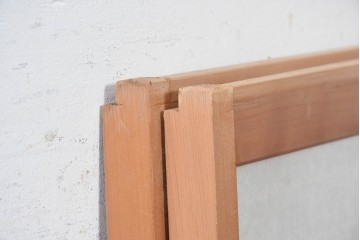 ヴィンテージ建具　昭和後期　松竹梅　鶴亀　麻の葉組子　縁起の良い意匠をちりばめた両面ガラスの書院戸2枚セット　(R-091721)