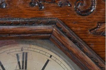 アメリカアンティーク　1890年から1900年頃　Ansonia Clock Company(アンソニア)　花や唐草の彫刻が優美な置き時計　(R-091730)