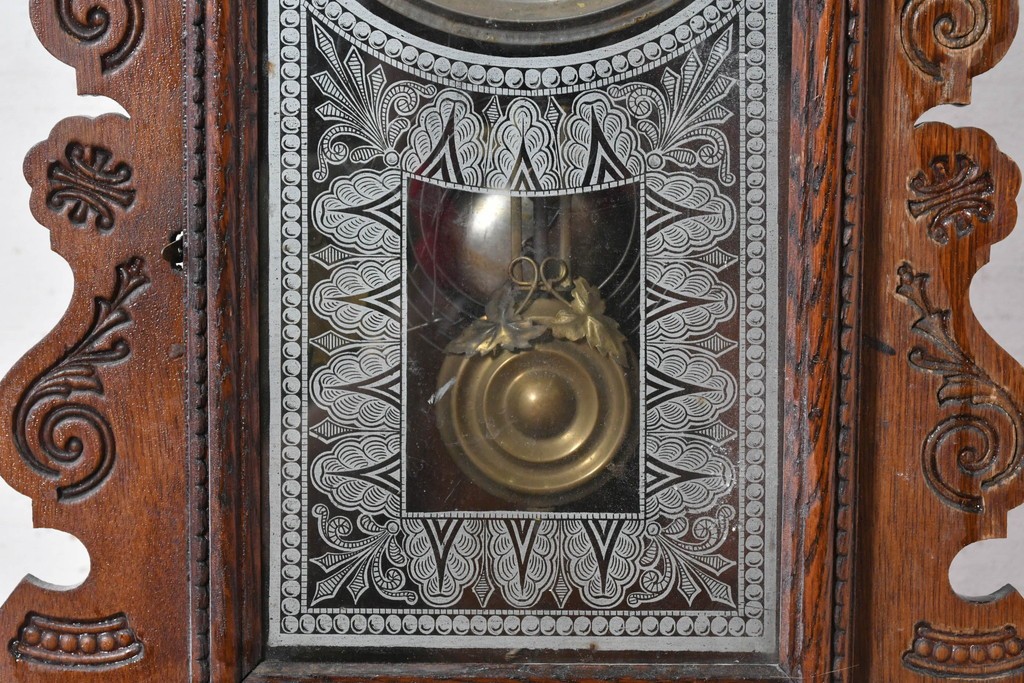 アメリカアンティーク　1890年から1900年頃　Ansonia Clock Company(アンソニア)　花や唐草の彫刻が優美な置き時計　(R-091730)