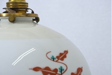 和製アンティーク　昭和初期から昭和中期　オールドノリタケ(NORITAKE)　赤と青緑の絵付けがレトロでかわいらしいペンダントライト　(R-091735)
