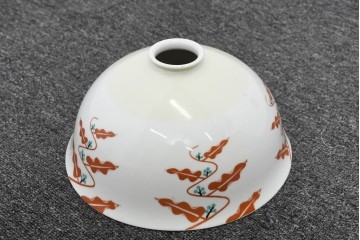 和製アンティーク　昭和初期から昭和中期　オールドノリタケ(NORITAKE)　赤と青緑の絵付けがレトロでかわいらしいペンダントライト　(R-091735)