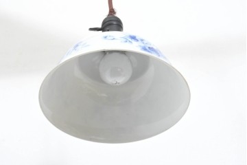 和製アンティーク　昭和初期から昭和中期　オールドノリタケ(NORITAKE)　ブルーローズ　青い薔薇が華やかなペンダントライト　(R-091737)