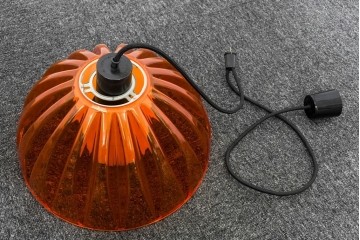 和製ヴィンテージ　ナショナル(National、松下電工)　鮮やかなオレンジ色が目を引くペンダントライト　(R-091742)
