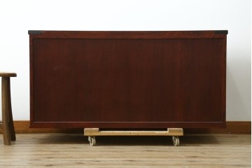 中古　美品　田中家具　二本松欅箪笥　欅(ケヤキ)材・会津桐材　唐獅子牡丹金具が豪華な和の趣溢れるローチェスト　(R-091767)