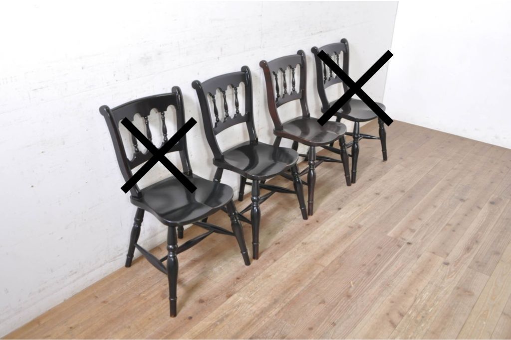 【簡易リペア限定品】　和製ヴィンテージ　松本民芸家具　#49A型ワイコムチェア　落ち着いた色味と滑らかな質感が美しいダイニングチェア2脚セット　定価(2脚合計)約21万円　(R-091797)