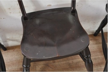 【簡易リペア限定品】　和製ヴィンテージ　松本民芸家具　#49A型ワイコムチェア　落ち着いた色味と滑らかな質感が美しいダイニングチェア2脚セット　定価(2脚合計)約21万円　(R-091797)