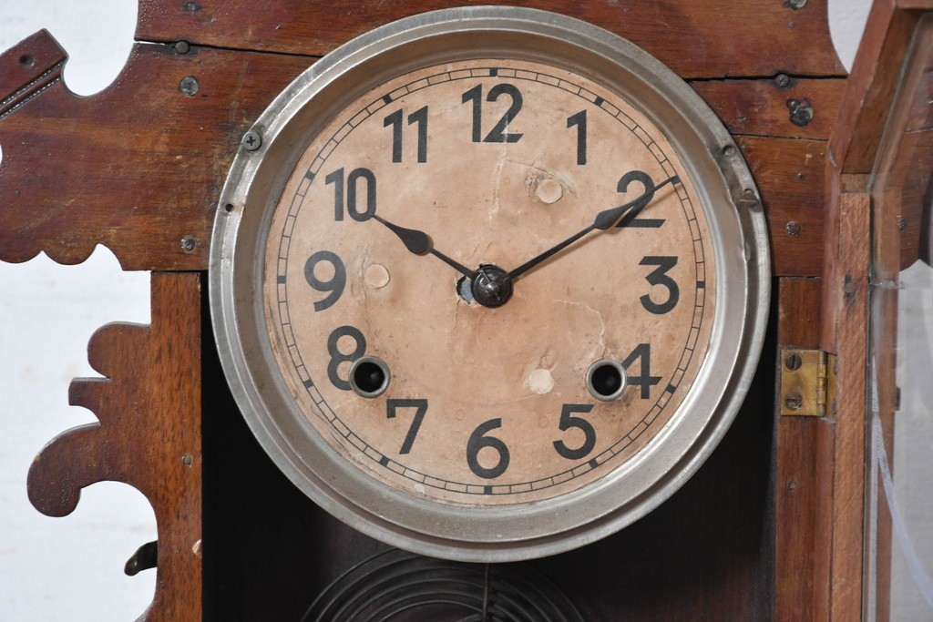 アメリカアンティーク　1890年から1900年頃　Ansonia Clock Company(アンソニア)　星形の装飾と花や鳥などの絵柄が印象的な置き時計　(R-091798)