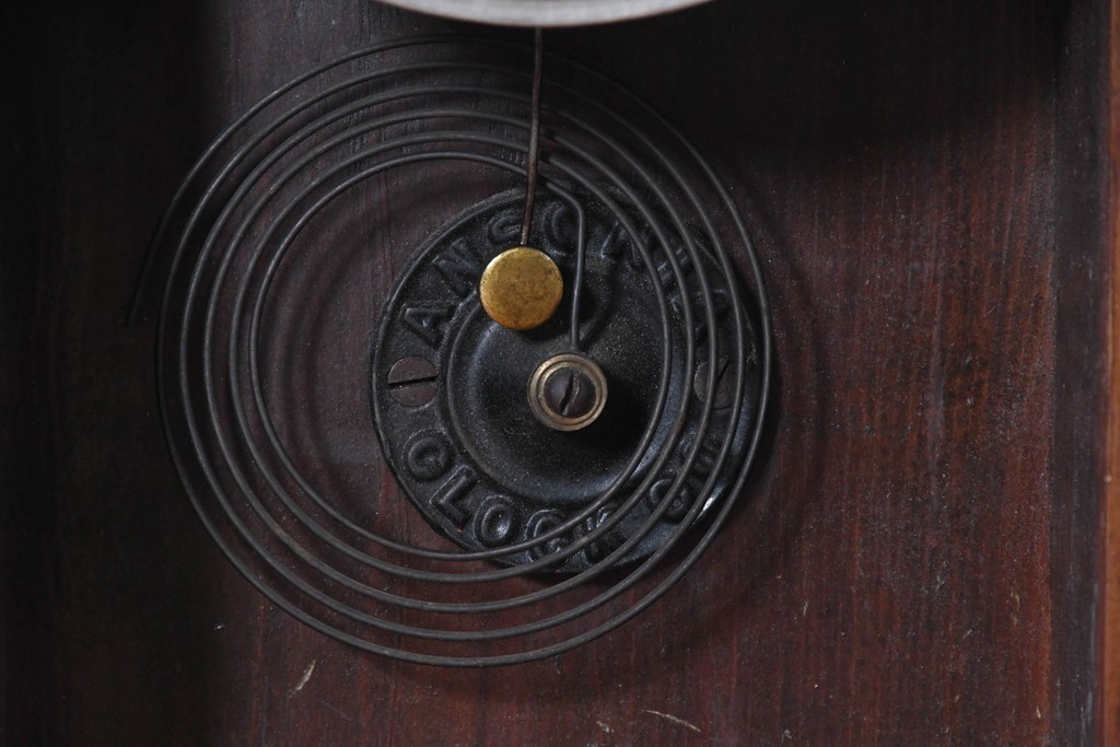 アメリカアンティーク　1890年から1900年頃　Ansonia Clock Company(アンソニア)　星形の装飾と花や鳥などの絵柄が印象的な置き時計　(R-091798)