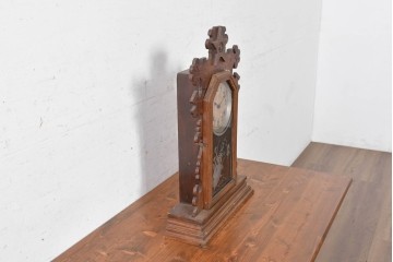 アメリカアンティーク　1890年から1900年頃　Ansonia Clock Company(アンソニア)　星形の装飾と花や鳥などの絵柄が印象的な置き時計　(R-091798)