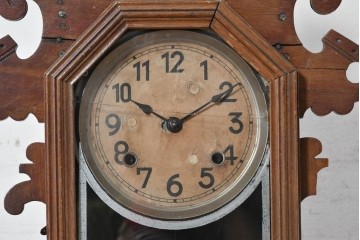 アメリカアンティーク　1890年から1900年頃　Ansonia Clock Company(アンソニア)　星形の装飾と花や鳥などの絵柄が印象的な置き時計　(R-091798)