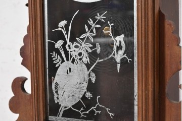 アメリカアンティーク　1890年から1900年頃　Ansonia Clock Company(アンソニア)　星形の装飾と花や鳥などの絵柄が印象的な置き時計　(R-091798)
