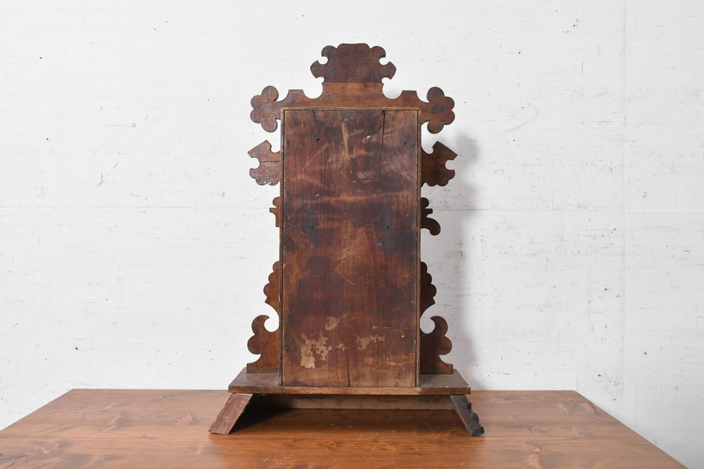 アメリカアンティーク　1890年から1900年頃　Ansonia Clock Company(アンソニア)　星形の装飾と花や鳥などの絵柄が印象的な置き時計　(R-091798)