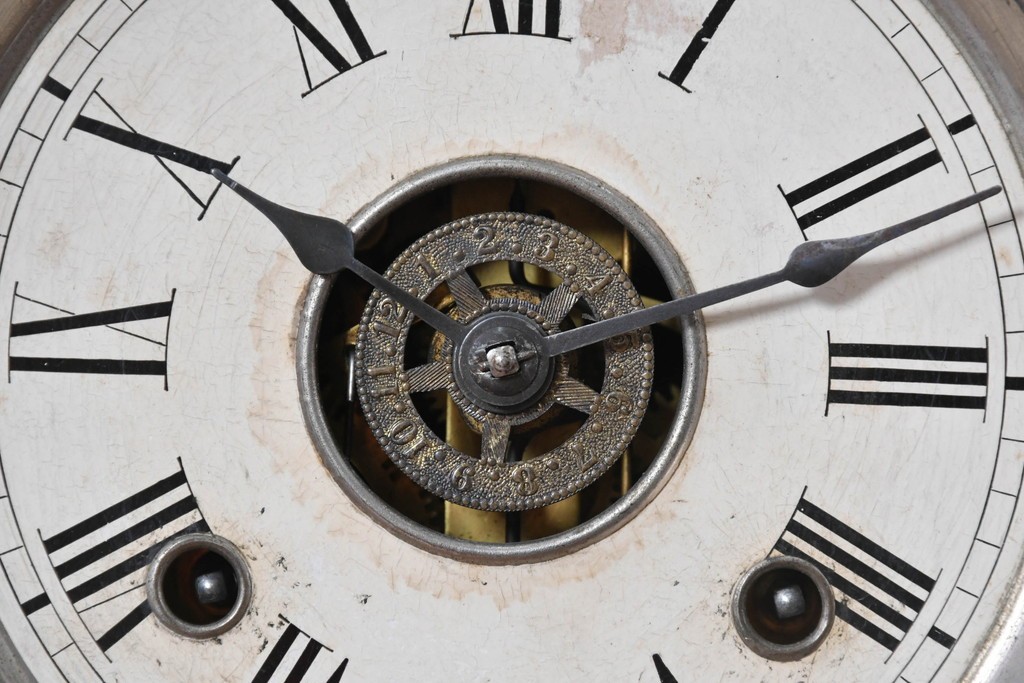 アメリカアンティーク　1890年から1900年頃　Ansonia Clock Company(アンソニア)　南国風の植物模様が美しい置き時計　(R-091800)