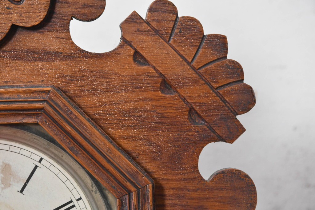 アメリカアンティーク　1890年から1900年頃　Ansonia Clock Company(アンソニア)　南国風の植物模様が美しい置き時計　(R-091800)