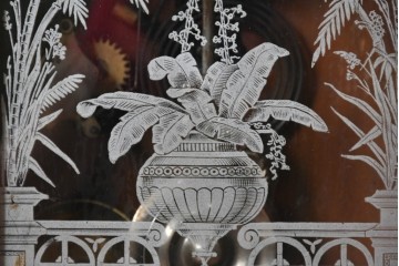 アメリカアンティーク　1890年から1900年頃　Ansonia Clock Company(アンソニア)　南国風の植物模様が美しい置き時計　(R-091800)