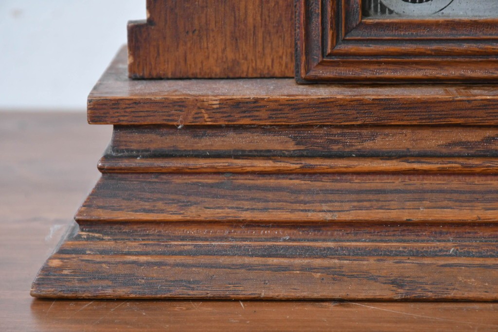 アメリカアンティーク　1890年から1900年頃　Ansonia Clock Company(アンソニア)　南国風の植物模様が美しい置き時計　(R-091800)