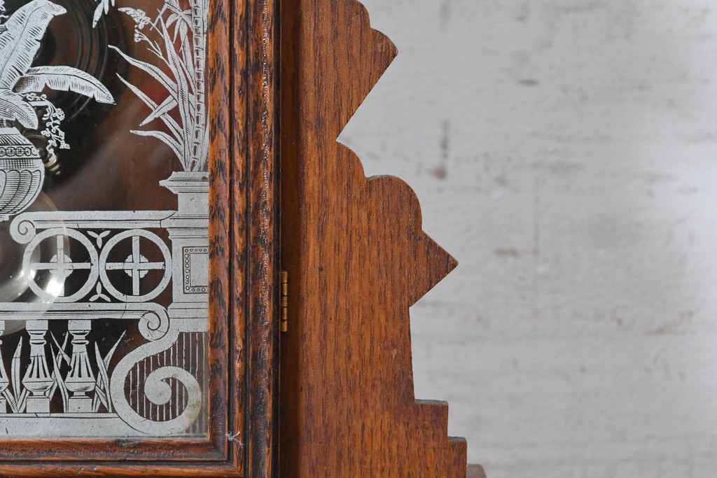 アメリカアンティーク　1890年から1900年頃　Ansonia Clock Company(アンソニア)　南国風の植物模様が美しい置き時計　(R-091800)