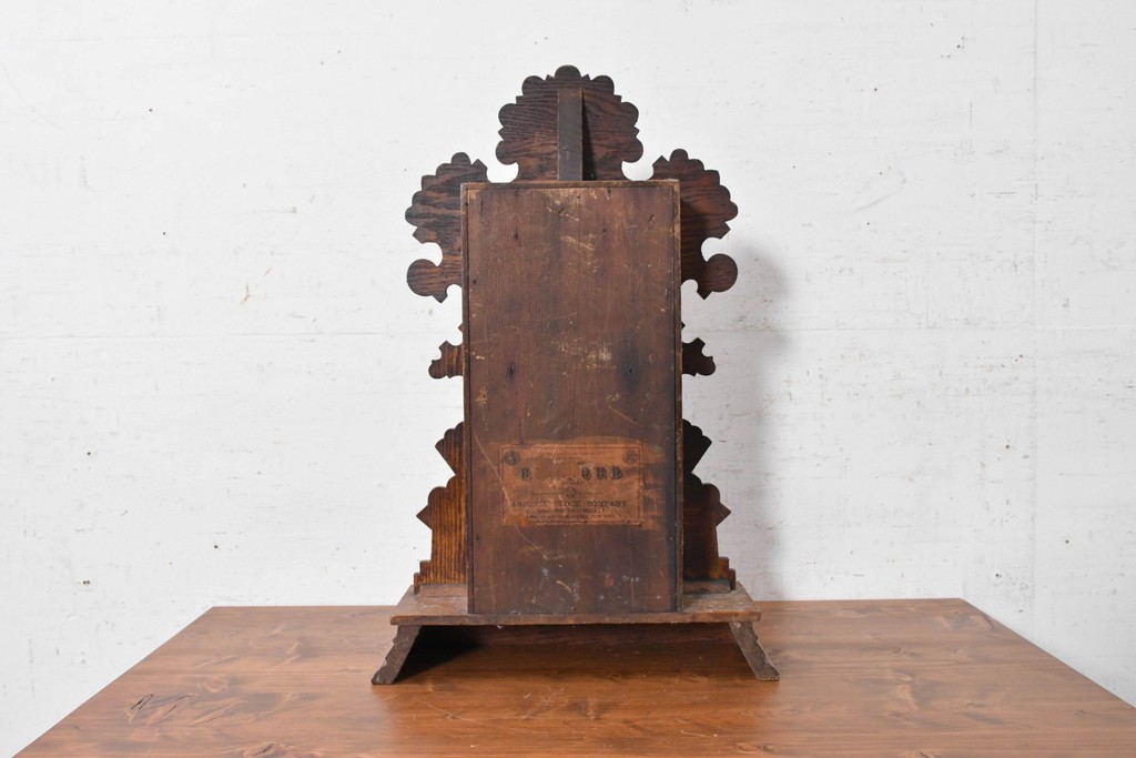 アメリカアンティーク　1890年から1900年頃　Ansonia Clock Company(アンソニア)　南国風の植物模様が美しい置き時計　(R-091800)