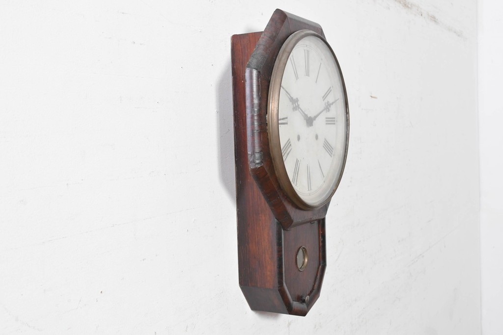 アメリカアンティーク　1880年から1900年頃　William L. Gilbert Clock Company(ウィリアム・L・ギルバート・クロック・カンパニー)　深みのある木色と木目が上品な掛け時計　(R-091804)