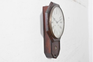 アメリカアンティーク　1880年から1900年頃　William L. Gilbert Clock Company(ウィリアム・L・ギルバート・クロック・カンパニー)　深みのある木色と木目が上品な掛け時計　(R-091804)