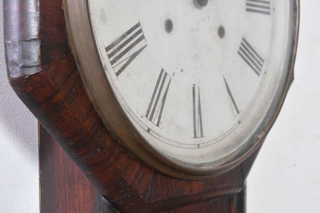 アメリカアンティーク　1880年から1900年頃　William L. Gilbert Clock Company(ウィリアム・L・ギルバート・クロック・カンパニー)　深みのある木色と木目が上品な掛け時計　(R-091804)