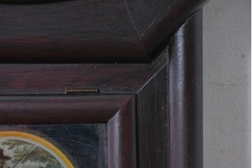 アメリカアンティーク　1900年頃　セス・トーマス(Seth Thomas)　窓を彩る牧歌的な絵が目を引く掛け時計　(R-091805)