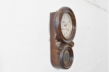 和製アンティーク　明治期　名古屋時計製造合資会社　美しい木目模様と丸みのあるシルエットが魅力のだるま時計　(R-091809)