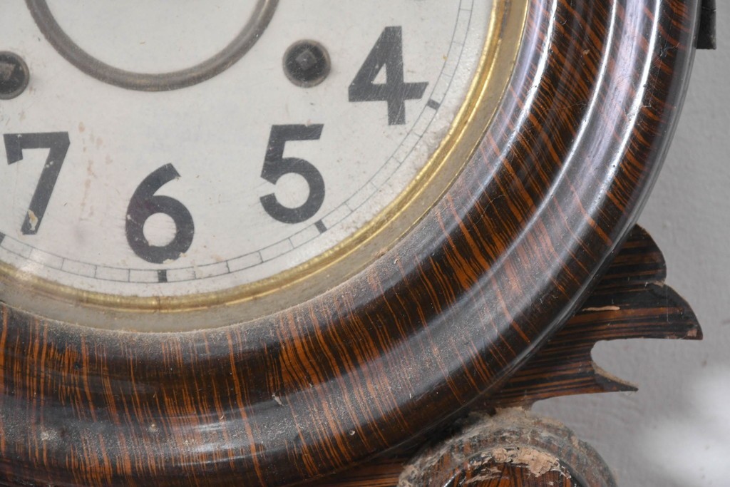 和製アンティーク　明治期　名古屋時計製造合資会社　美しい木目模様と丸みのあるシルエットが魅力のだるま時計　(R-091809)