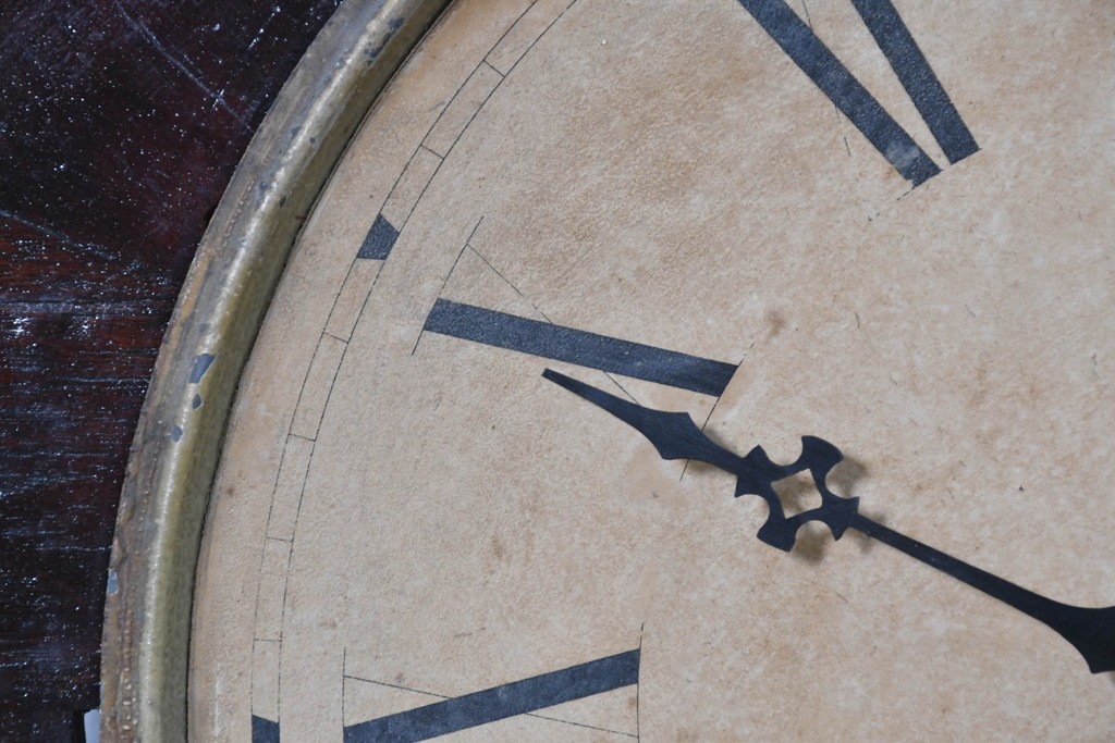 アメリカアンティーク　1900年頃　New Haven Clock Co.(ニューヘブン社)　金色の縁取りと菱形模様が印象的な八角形の掛け時計　(R-091812)