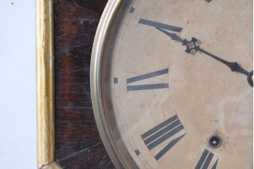 アメリカアンティーク　1900年頃　New Haven Clock Co.(ニューヘブン社)　金色の縁取りと菱形模様が印象的な八角形の掛け時計　(R-091812)