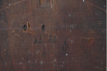 アメリカアンティーク　1900年頃　New Haven Clock Co.(ニューヘブン社)　金色の縁取りと菱形模様が印象的な八角形の掛け時計　(R-091812)