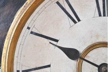アメリカアンティーク　1900年頃　New Haven Clock Co.(ニューヘブン社)　金色の縁取りがクラシカルな八角形の掛け時計　(R-091813)