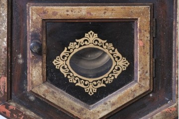 アメリカアンティーク　1900年頃　New Haven Clock Co.(ニューヘブン社)　金色の縁取りがクラシカルな八角形の掛け時計　(R-091813)