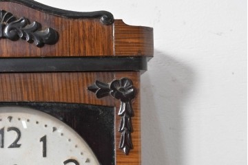 和製ヴィンテージ　昭和中期　協立時計工業株式会社(Kyoritu Clock)　花や葉の装飾が上品な掛け時計　(R-091817)