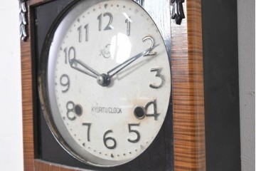 和製ヴィンテージ　昭和中期　協立時計工業株式会社(Kyoritu Clock)　花や葉の装飾が上品な掛け時計　(R-091817)