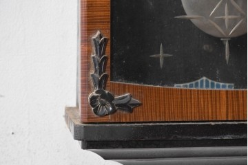 和製ヴィンテージ　昭和中期　協立時計工業株式会社(Kyoritu Clock)　花や葉の装飾が上品な掛け時計　(R-091817)