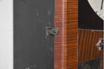 和製ヴィンテージ　昭和中期　協立時計工業株式会社(Kyoritu Clock)　花や葉の装飾が上品な掛け時計　(R-091817)