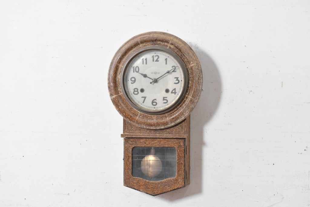和製アンティーク　明治期から大正期　今津時計製造所(IMAZU CLOCK MANUFACTORY)　振り子窓付き掛け時計　(R-091831)