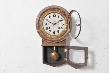 和製アンティーク　明治期から大正期　今津時計製造所(IMAZU CLOCK MANUFACTORY)　振り子窓付き掛け時計　(R-091831)