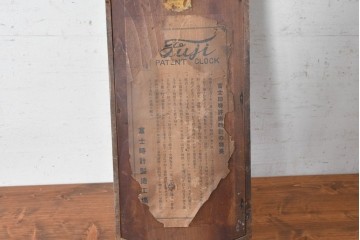 和製アンティーク　大正期から昭和初期　富士時計製造工場　花飾りと振り子窓が趣ある掛け時計　(R-091832)