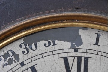 アメリカアンティーク　1870年頃　Ansonia Clock Company(アンソニア)　ローマ数字と日付目盛りを配した丸型文字盤の掛け時計　(R-091835)