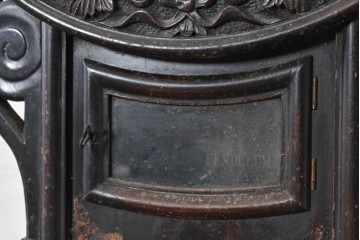 和製アンティーク　明治期から大正期　光星舎(KOSEISHA)　植物文様の彫刻入り掛け時計　(R-091838)
