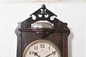 和製アンティーク　大正期から昭和初期　加賀屋商店　RUBY(ルビー)　ベルと24時間表記文字盤を備えた掛け時計　(R-091839)